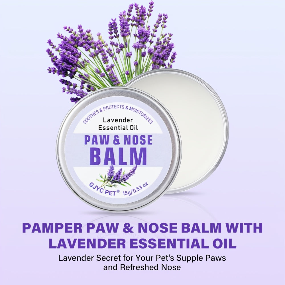 Dog Paw and Nose Balm, Lavender-Scented 15g Moisturizing Pet Grooming Care for Dry Paws and Noses, Everyday At-Home Care Routine
