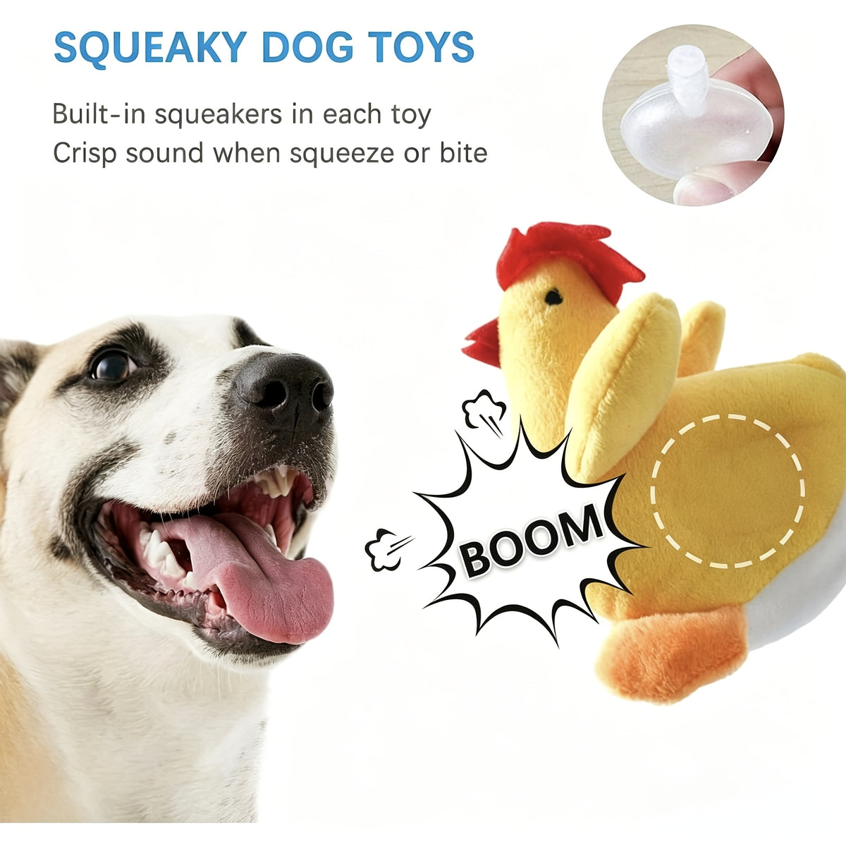 Squeaky Plush Puppy Toy Set 3-Pack, Stuffed Animal Chew Toys for Small to Medium Dogs, Supervised Gentle Play and Everyday Toy Rotation
