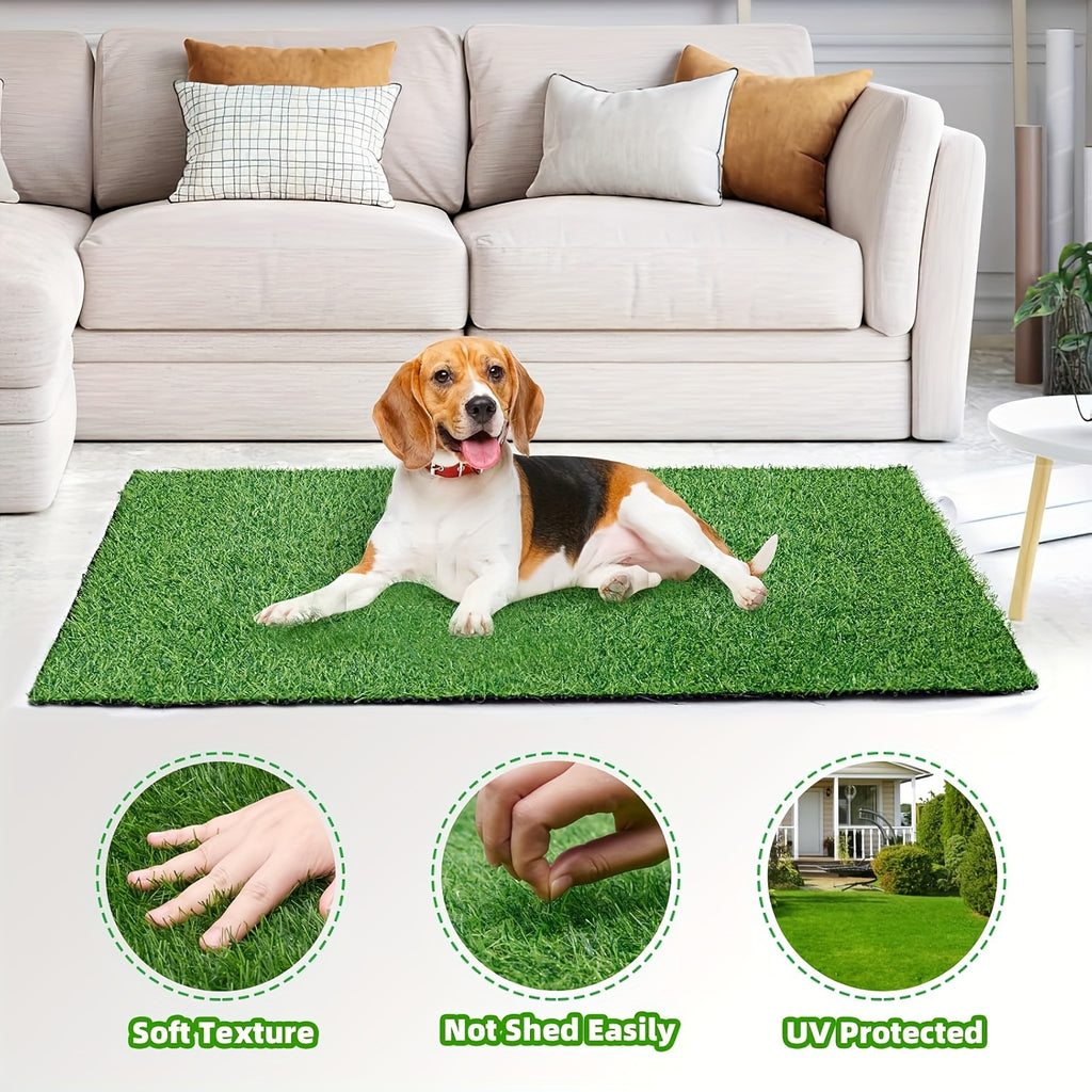 Dog Potty Grass Pad with Drainage Holes, Washable Artificial Turf for Indoor and Outdoor Puppy Training, 39 x 24.4 Inch or Smaller 2-Pack Options