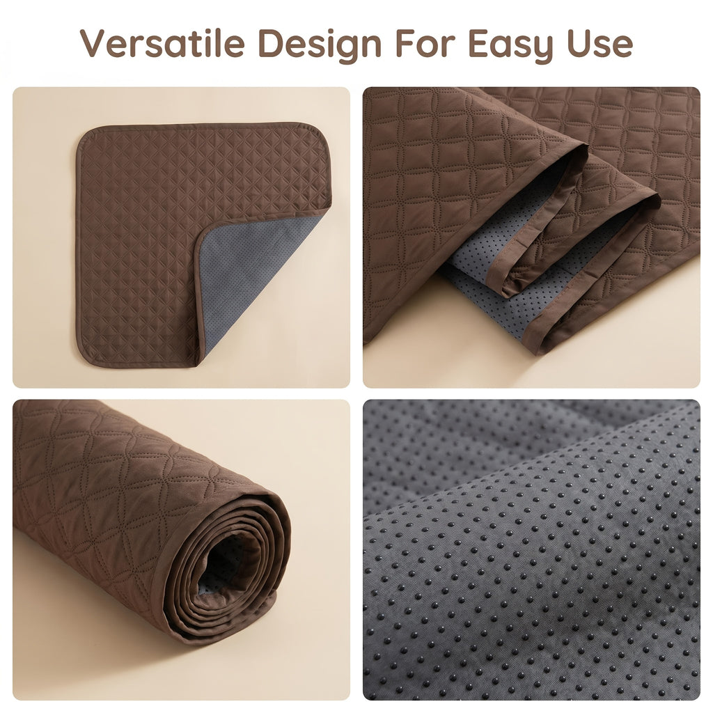 Washable Pet Pee Pads in 18 x 24 to 72 x 72 Inch Sizes, Reusable Non-Slip Absorbent Dog Training Mats with Size-Specific One or Two Pack Options