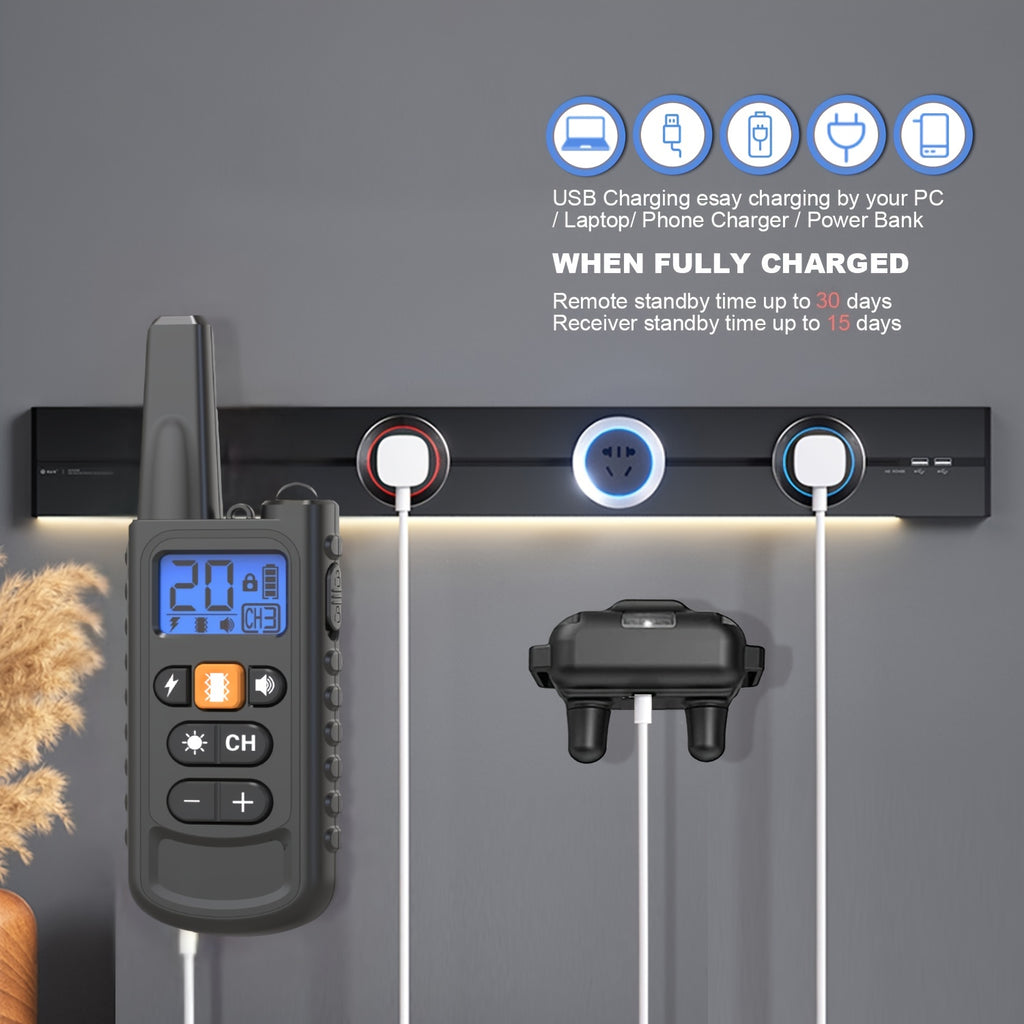 Remote E Collar for Dogs 5-120 lbs with Beep, Vibration and Static Modes, Dog Training Collar with Remote in 1, 2 or 3 Dog Options