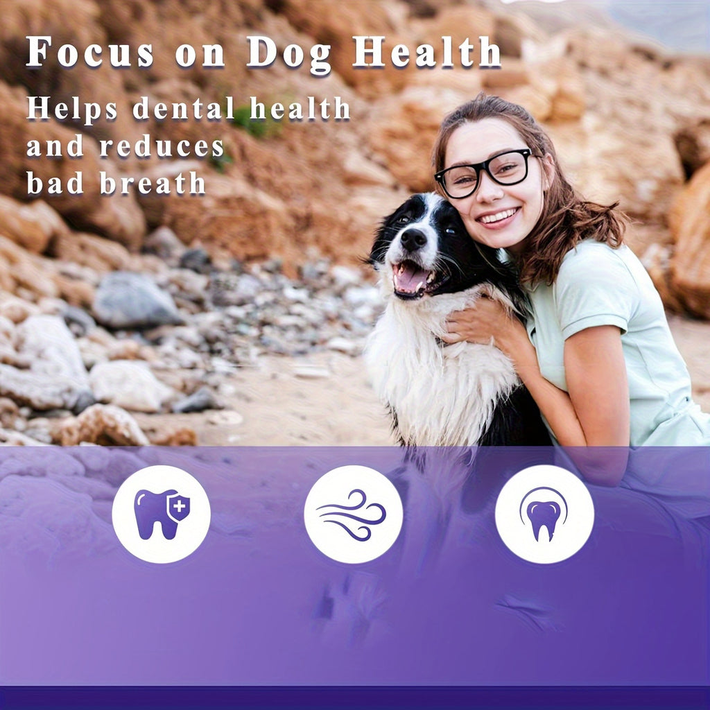 Dog Teeth Cleaning Powder 100g, Sprinkle-on-Food Pet Dental Care Powder for At-Home Canine Oral Hygiene and Everyday Meal-Time Care Routines
