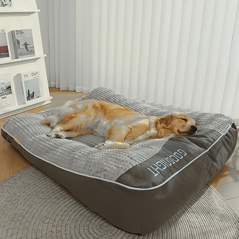 Thickened Dog Bed in Grey, Washable Non-Removable Pet Sleeping Bed for Cats and Small to Large Dogs, Four Sizes for Cozy Fall and Winter Rest