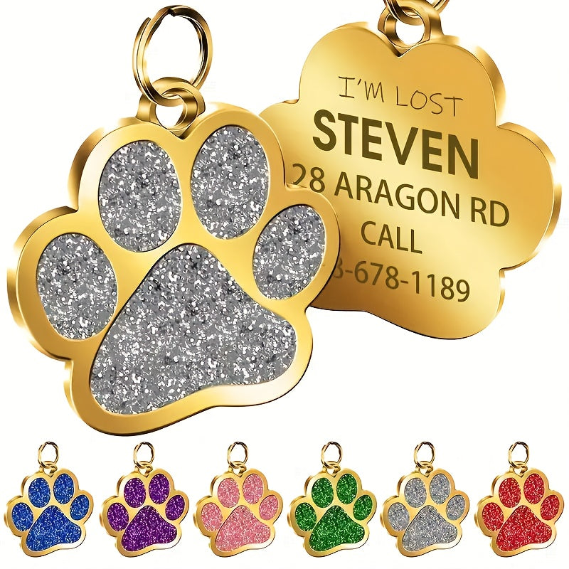 Custom Pet Name Tag for Dogs and Cats, Engraved Name and Phone Number ID in Pink, Red, Rose Red or Ivory White, Single Tag Pet Parent Gift