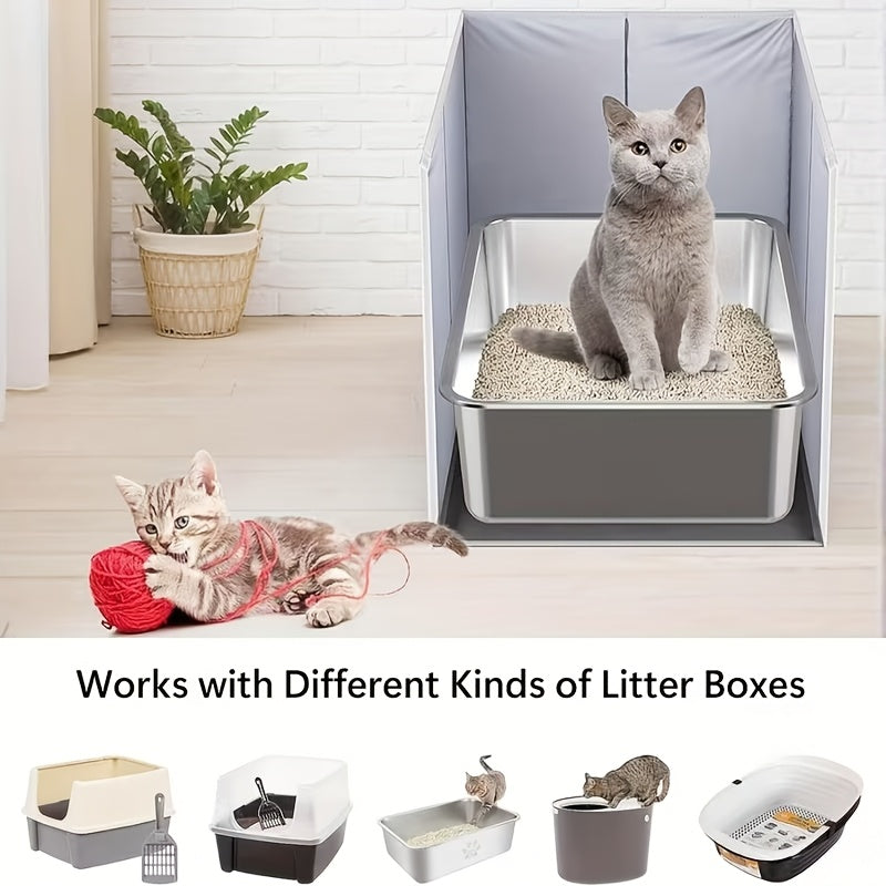 Cat Litter Box Privacy Screen with Surrounding Panels, Litter Tray Fence Enclosure for Indoor Cat Corners, Apartments and Multi-Cat Homes