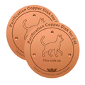 Copper Water Bowl Discs for Pets, 2-Pack 4-Inch Cat Pattern Inserts with Three-Point Support, Reusable Accessories for Pet Watering Stations
