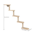 Wooden Cat Wall Steps with Five Levels, Solid Wood Wall-Mounted Cat Climbing Platforms and Indoor Perches for Space-Saving Play and Elevated Rest