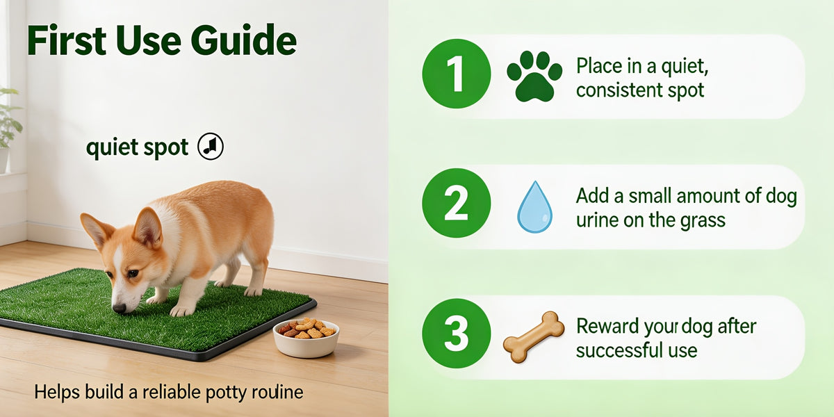 Puppy Grass Potty Training Pad with Tray, Reusable 4-Layer Artificial Turf Dog Toilet in Three Sizes for Apartments, Balconies and RV Travel