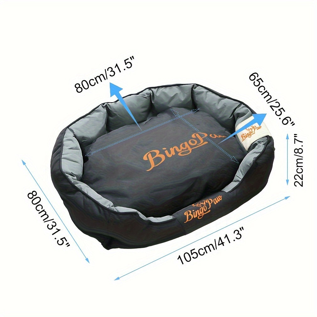 Bolster Dog Bed with Removable Washable Cover, 900D Oxford Cloth Pet Sofa with Thick PP Cotton Cushion and Non-Slip Base in Large, Extra Large and XXL