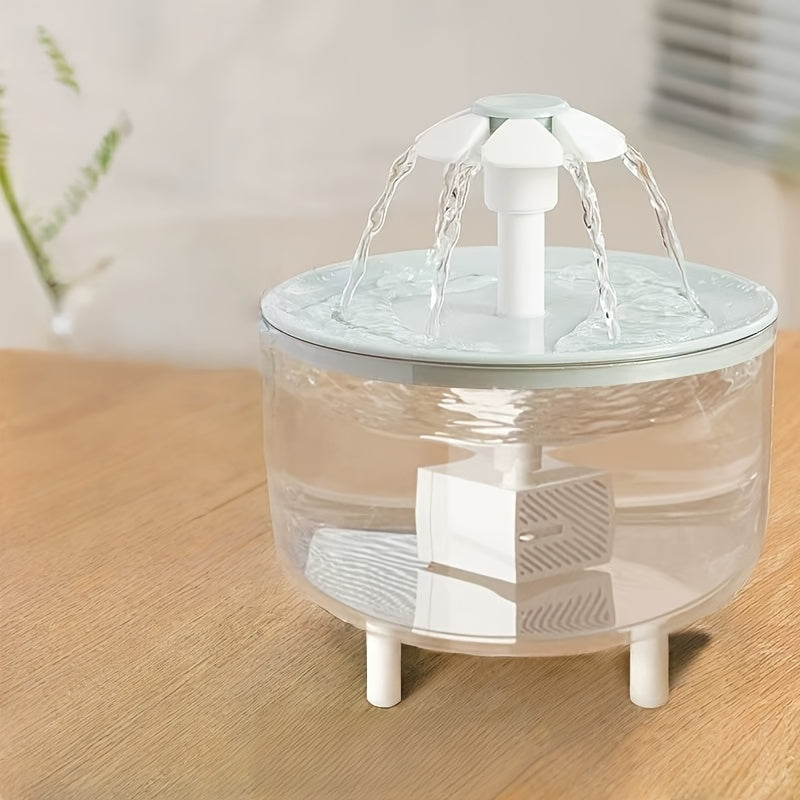 Cat Water Fountain 48oz with Triple Filtration, Quiet USB Powered Pet Drinking Dispenser for Cats and Small Dogs, Transparent or White