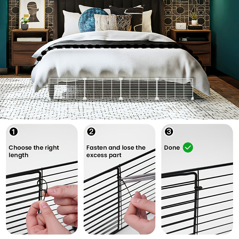Under Couch Blocker for Pets and Toys, Under Sofa or Bed Gap Barrier in Black or White, 10 or 20 Piece Furniture Fence Pack for Home Use