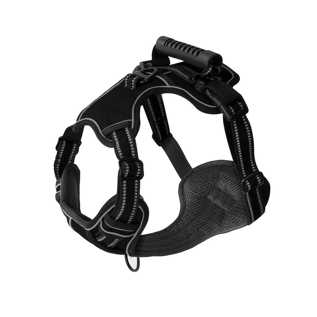 Front and Back Clip Dog Harness, Adjustable Reflective Oxford Walking Vest with Control Handle for Small, Medium and Large Dogs, XS to XL