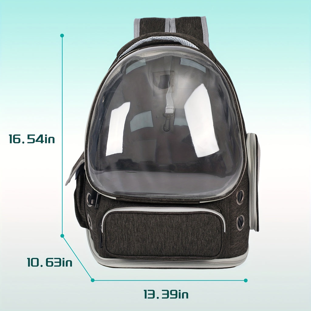 Cat Carrier Backpack with Clear Bubble Window, Breathable Space Capsule Travel Bag with Zipper Entry for Cats and Kittens, Six Color Options
