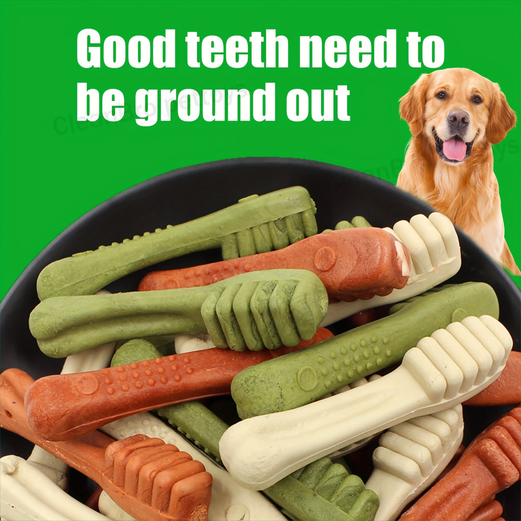 Dog Dental Chews Mint-Flavored Toothbrush Sticks for Medium Dogs 25-50 lbs, Textured Oral Care Treats in 6 or 10 Count Packs