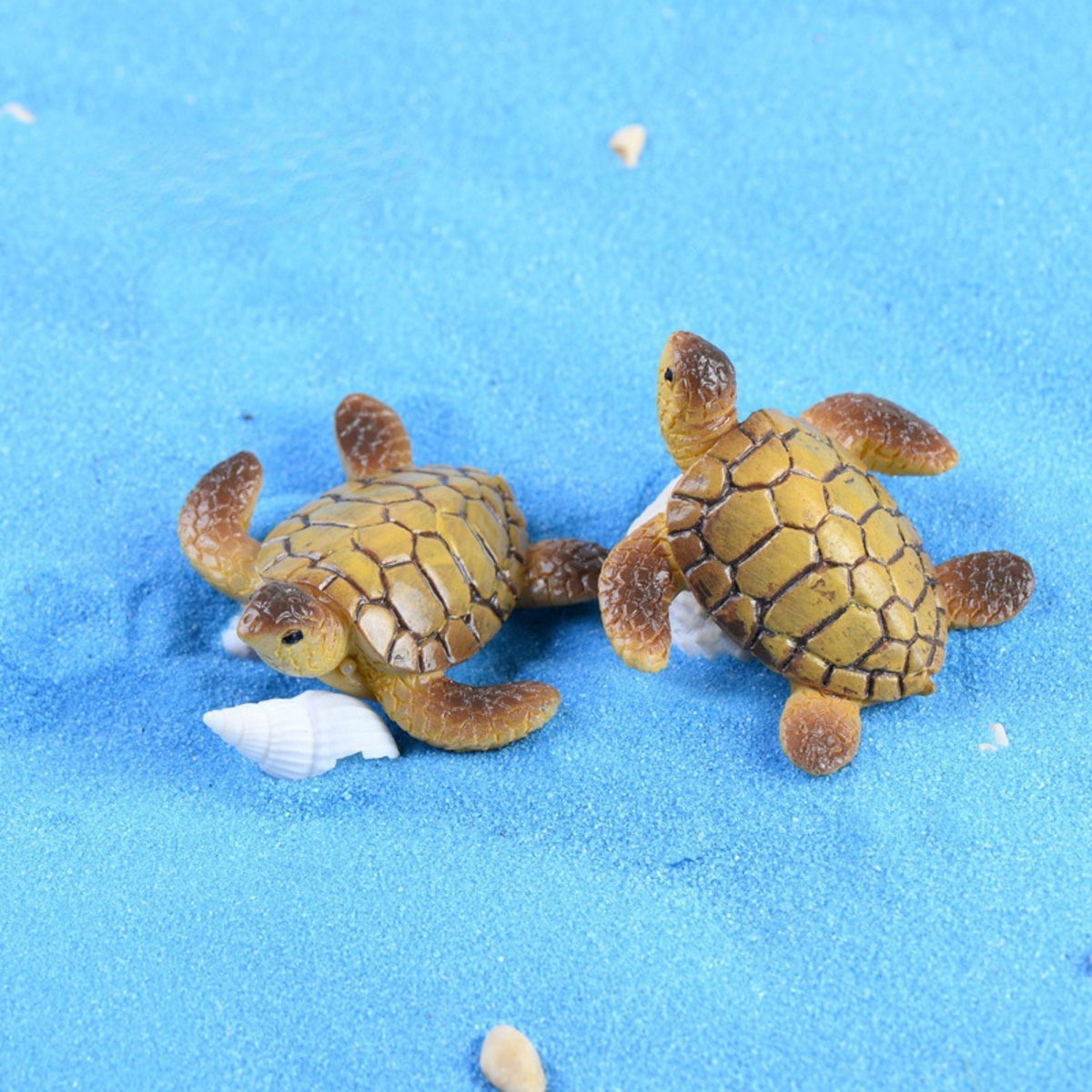 Sea Turtle Aquarium Decorations, 6-Piece Miniature Resin Ornament Set for Fish Tank Decor, Ocean-Themed Aquatic Display Accessories