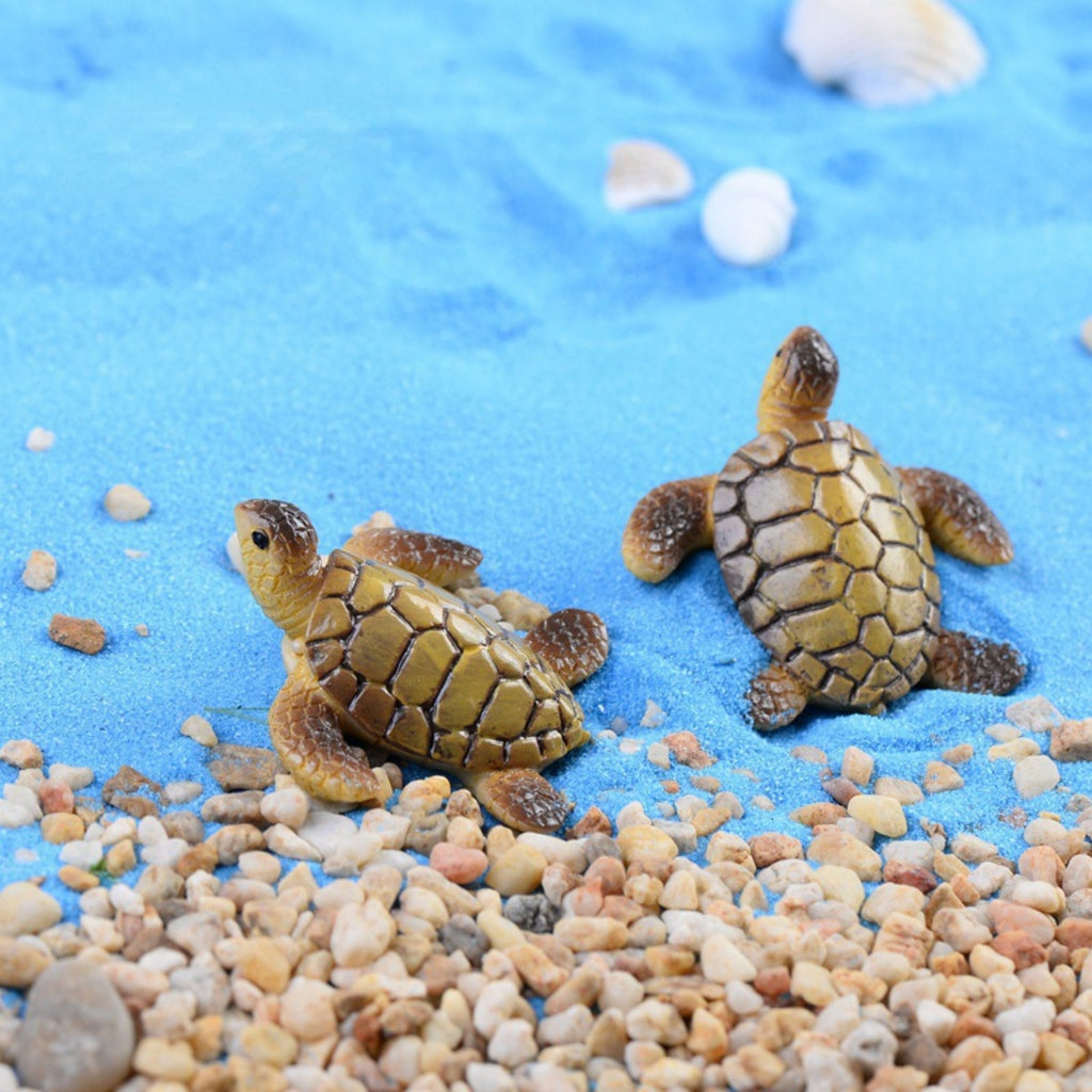 Sea Turtle Aquarium Decorations, 6-Piece Miniature Resin Ornament Set for Fish Tank Decor, Ocean-Themed Aquatic Display Accessories