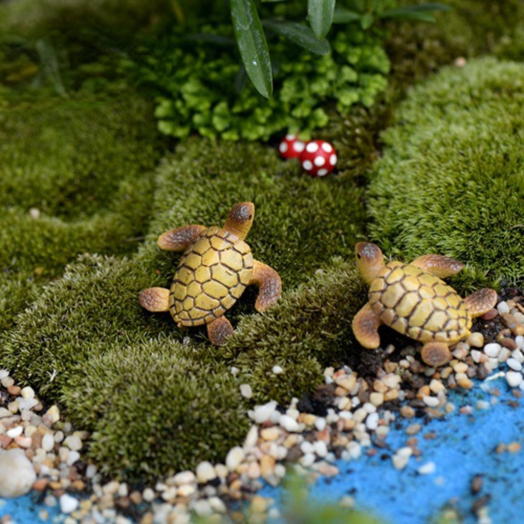 Sea Turtle Aquarium Decorations, 6-Piece Miniature Resin Ornament Set for Fish Tank Decor, Ocean-Themed Aquatic Display Accessories