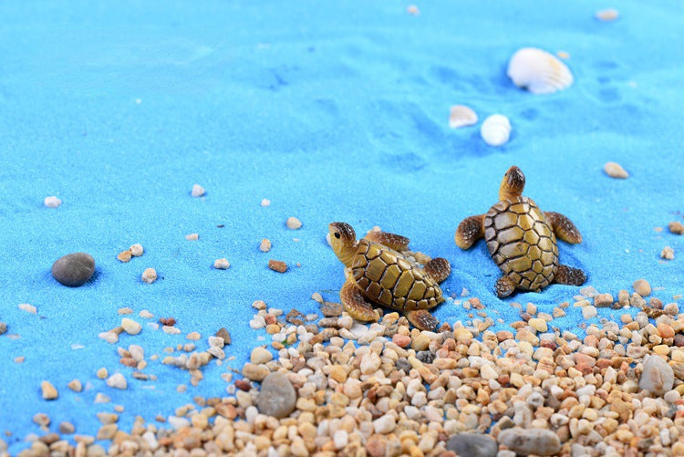 Sea Turtle Aquarium Decorations, 6-Piece Miniature Resin Ornament Set for Fish Tank Decor, Ocean-Themed Aquatic Display Accessories
