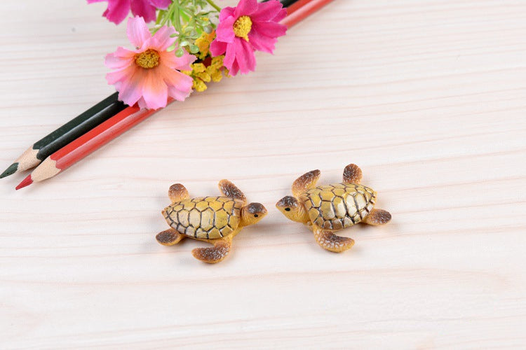 Sea Turtle Aquarium Decorations, 6-Piece Miniature Resin Ornament Set for Fish Tank Decor, Ocean-Themed Aquatic Display Accessories