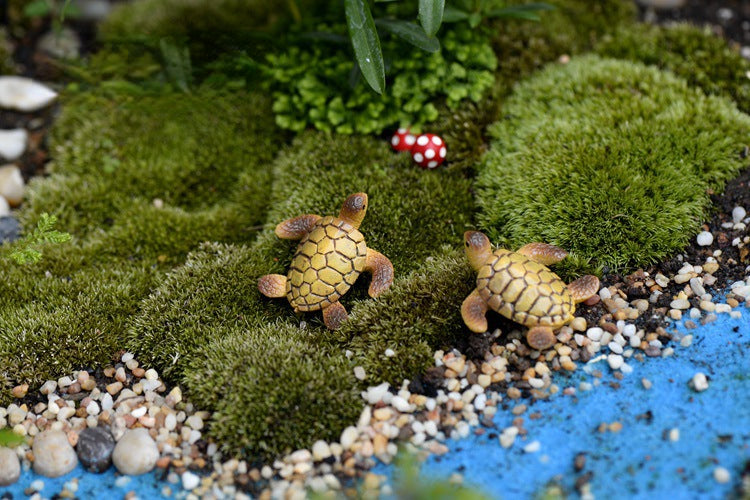 Sea Turtle Aquarium Decorations, 6-Piece Miniature Resin Ornament Set for Fish Tank Decor, Ocean-Themed Aquatic Display Accessories