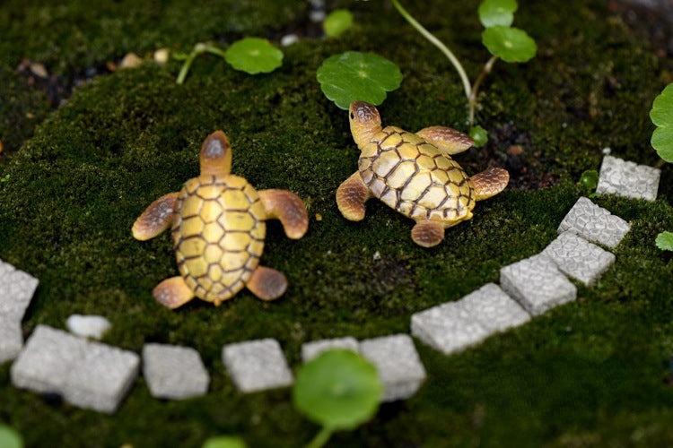Sea Turtle Aquarium Decorations, 6-Piece Miniature Resin Ornament Set for Fish Tank Decor, Ocean-Themed Aquatic Display Accessories