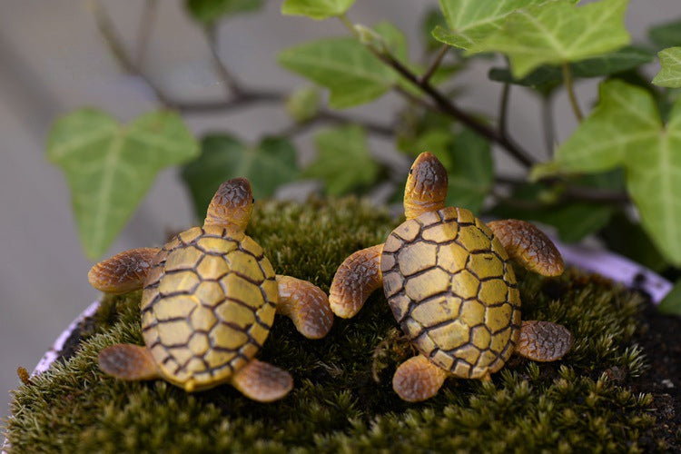 Sea Turtle Aquarium Decorations, 6-Piece Miniature Resin Ornament Set for Fish Tank Decor, Ocean-Themed Aquatic Display Accessories