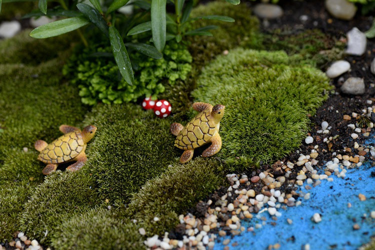 Sea Turtle Aquarium Decorations, 6-Piece Miniature Resin Ornament Set for Fish Tank Decor, Ocean-Themed Aquatic Display Accessories
