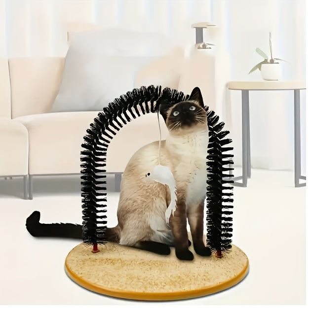 Cat Grooming Arch Massage Toy, 34 cm Self-Grooming Cat Scratcher for Rubbing, Scratching and Interactive Play for Indoor Cats and Kittens