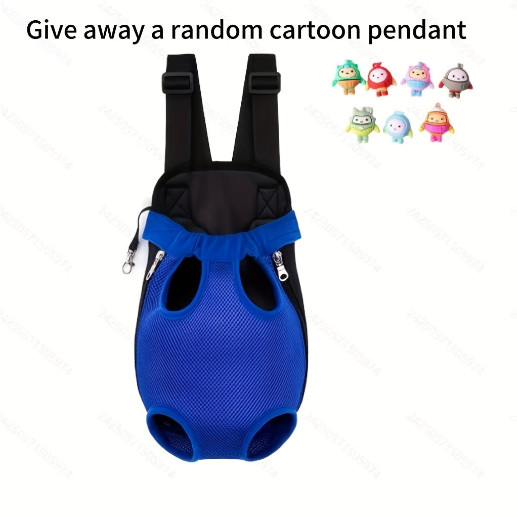 Lightweight Pet Backpack Carrier for Small to Medium Dogs and Cats, Breathable Mesh Travel Bag with Adjustable Shoulder Straps and Random Eggy Doll Gift