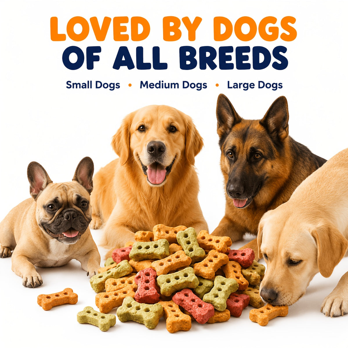 Beef Flavor Dog Biscuits, Crunchy Bone-Shaped Treats with Beef, Chicken and Egg Listed Flavors for Supervised Training Rewards and Everyday Snack Time