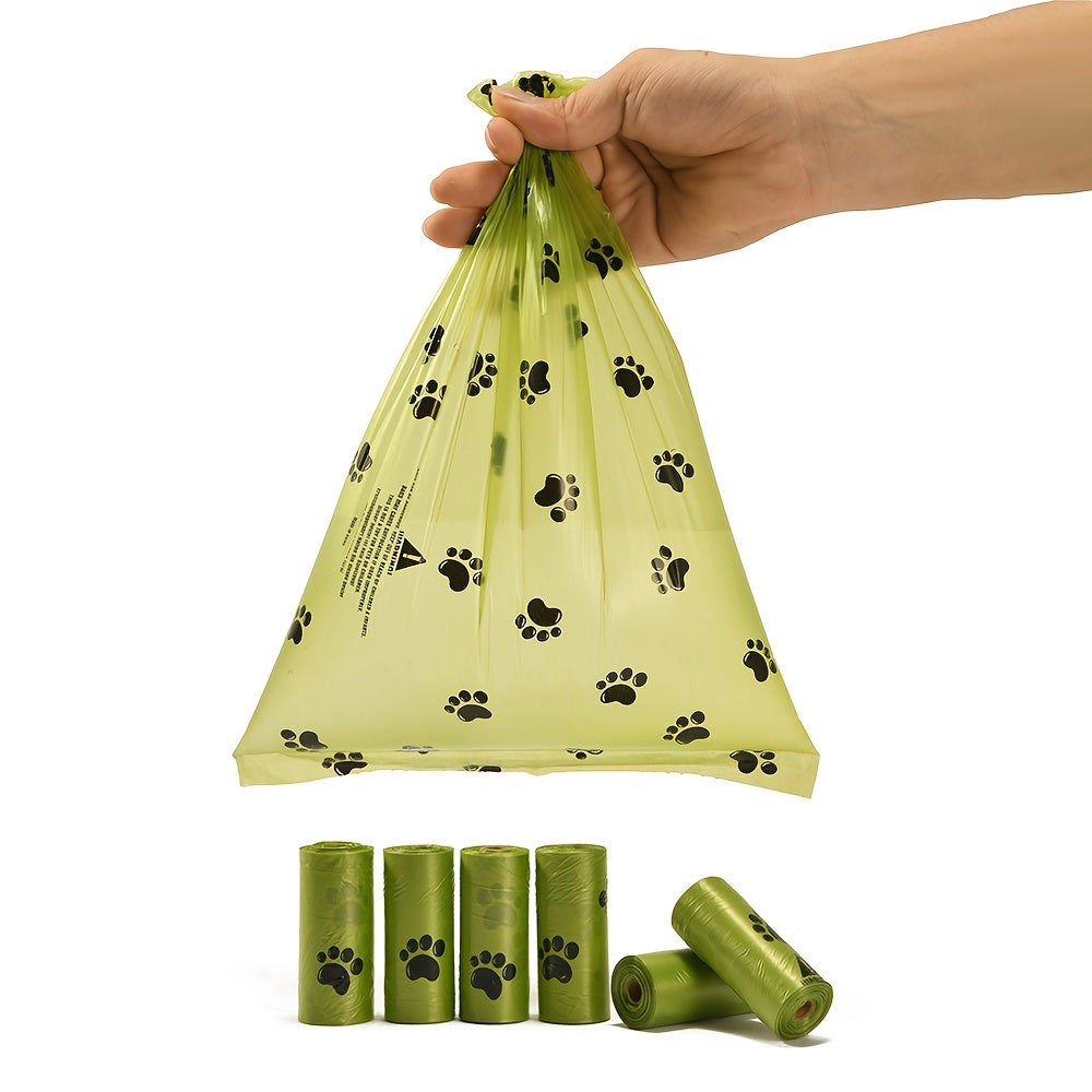 Scented Dog Poop Bags in 120, 540 or 1080 Count Options, Green Paw Print Waste Bag Rolls and Dispenser Sets for Daily Walks and Pet Cleanup