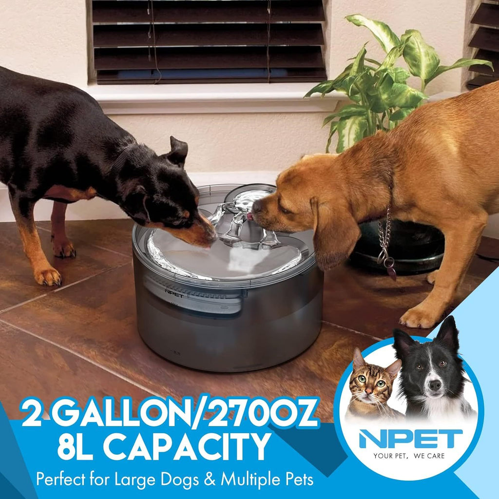 Large Dog Water Fountain DF30, 5L or 8L Flowing Pet Drinking Dispenser for Multi-Pet Homes with Selected Filter Bundles and Separate Filter Option
