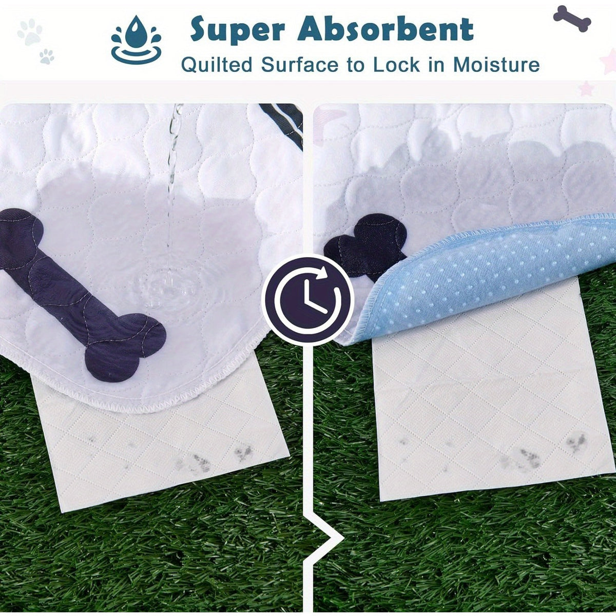 Reusable Dog Pee Pads with Four-Layer Design, Machine Washable Non-Slip Puppy Training Mats in Seven Size Options for Floors, Crates and Playpens