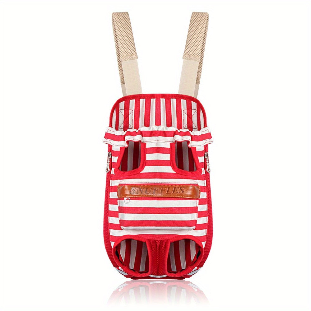 Hands-Free Dog Front Carrier with Padded Adjustable Straps, Legs-Out Pet Backpack with Dual Side Zippers for Small Pet Walks and Travel