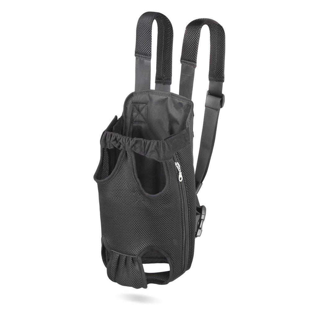 Hands-Free Dog Front Carrier with Padded Adjustable Straps, Legs-Out Pet Backpack with Dual Side Zippers for Small Pet Walks and Travel