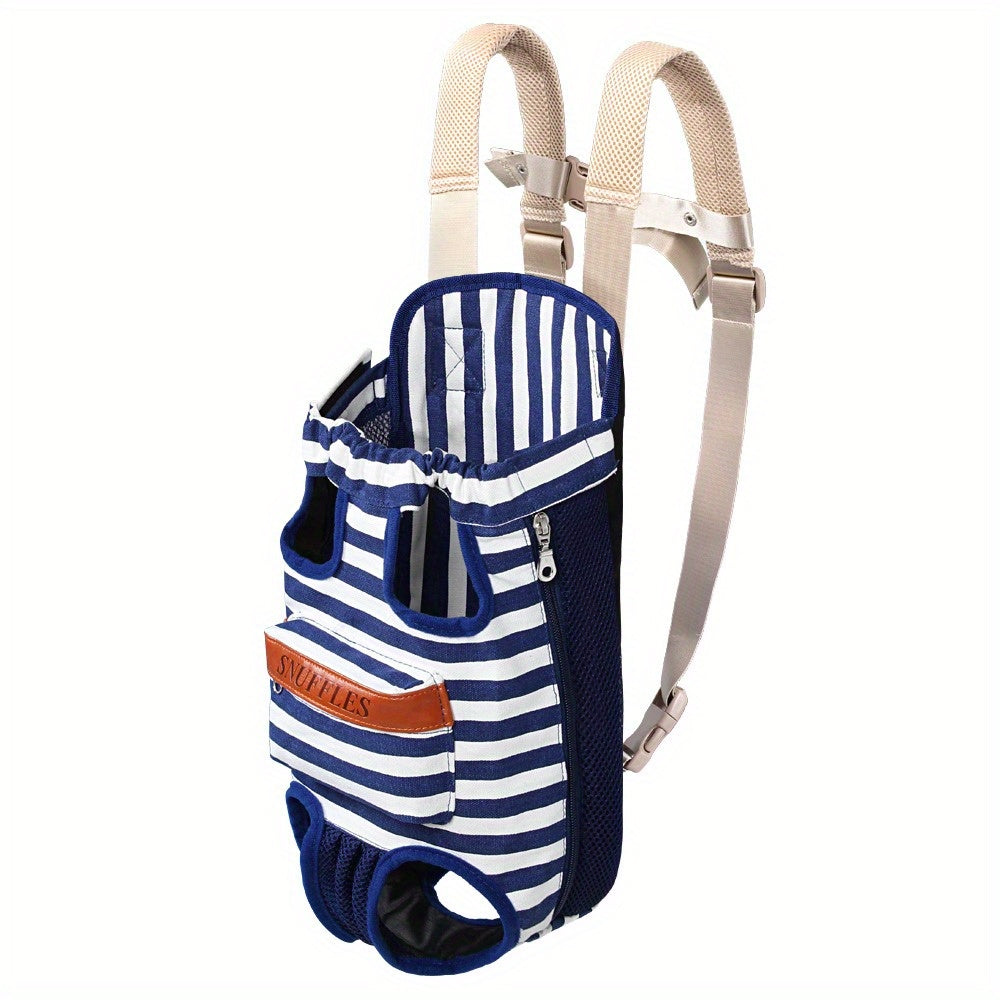 Hands-Free Dog Front Carrier with Padded Adjustable Straps, Legs-Out Pet Backpack with Dual Side Zippers for Small Pet Walks and Travel