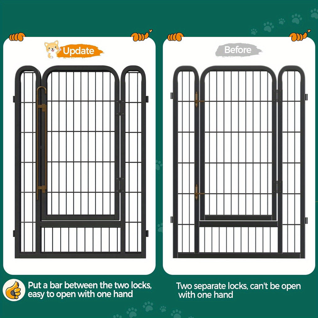 Dog Playpen 8 or 16 Panels, Portable Indoor Outdoor Pet Exercise Pen for Supervised Puppy Play, Backyard Gardens and RV Camping Trips