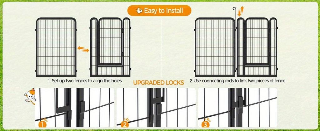 Dog Playpen 8 or 16 Panels, Portable Indoor Outdoor Pet Exercise Pen for Supervised Puppy Play, Backyard Gardens and RV Camping Trips