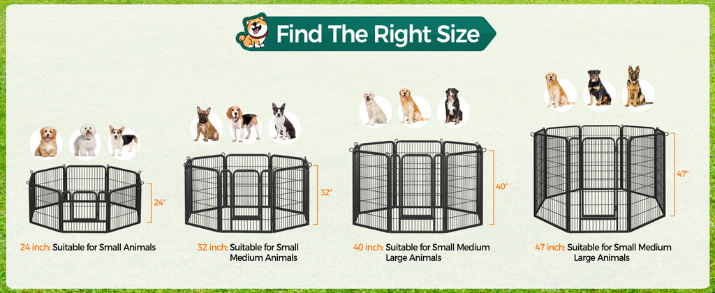 Dog Playpen 8 or 16 Panels, Portable Indoor Outdoor Pet Exercise Pen for Supervised Puppy Play, Backyard Gardens and RV Camping Trips