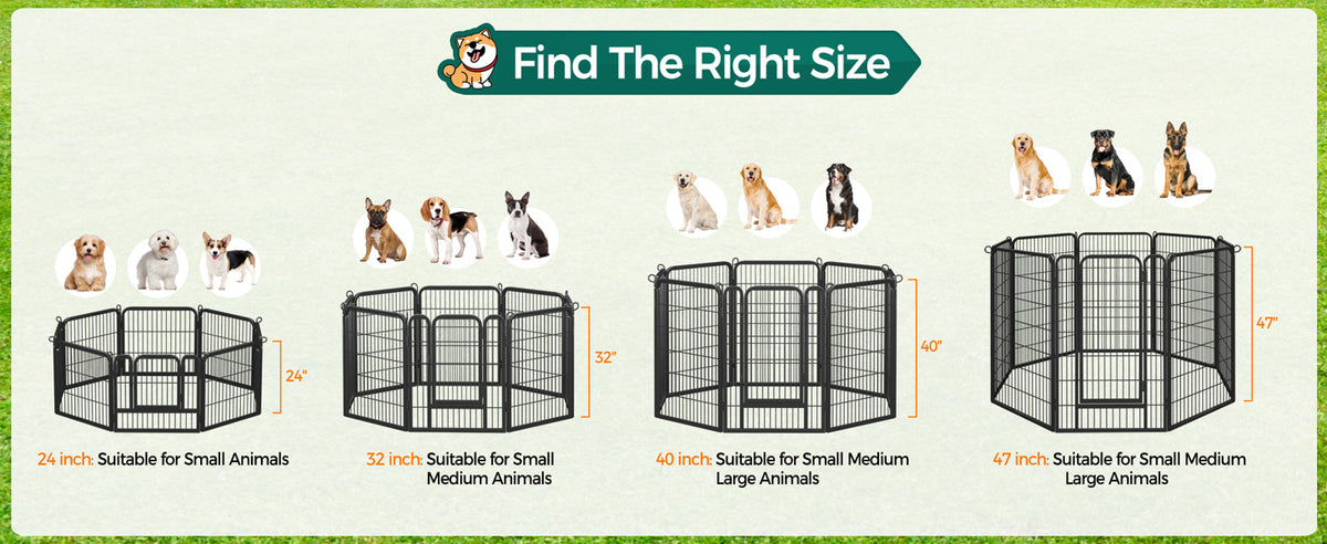 Dog Playpen 8 or 16 Panels, Portable Indoor Outdoor Pet Exercise Pen for Supervised Puppy Play, Backyard Gardens and RV Camping Trips