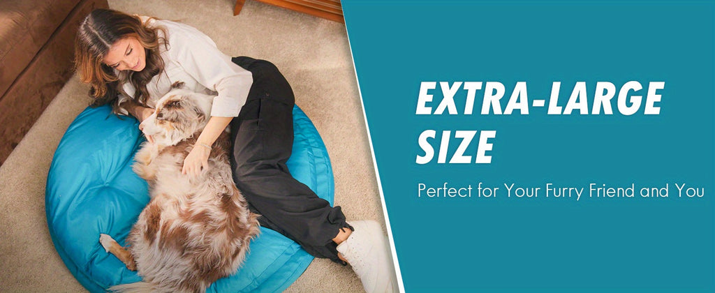 Round Orthopedic Dog Bed for Large Dogs, Dual-Layer Pet Lounger with Washable Cover and Non-Slip Bottom, 36 or 42 Inch in Two Colors