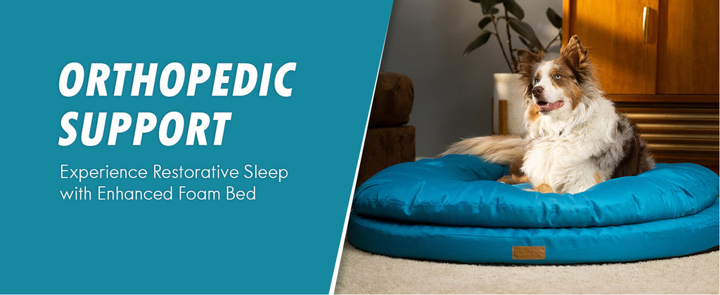 Round Orthopedic Dog Bed for Large Dogs, Dual-Layer Pet Lounger with Washable Cover and Non-Slip Bottom, 36 or 42 Inch in Two Colors