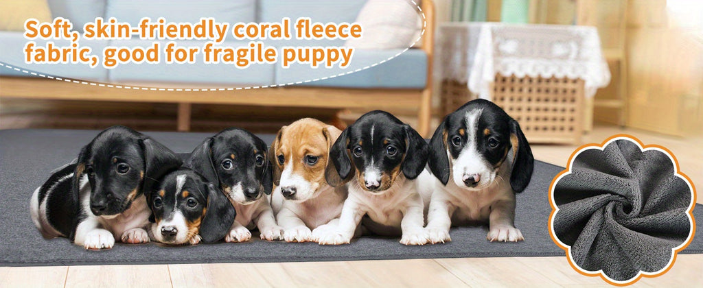 Washable Dog Pee Pads 2 Pack with Coral Fleece Surface, Reusable Leak-Proof Non-Slip Puppy Training and Whelping Mats in Five Sizes