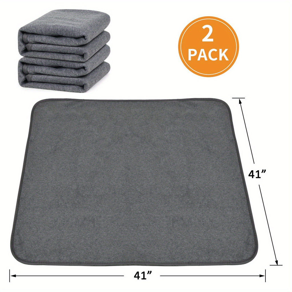 Washable Dog Pee Pads 2 Pack with Coral Fleece Surface, Reusable Leak-Proof Non-Slip Puppy Training and Whelping Mats in Five Sizes