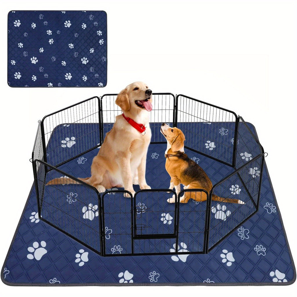 Extra Large Washable Dog Pee Pad 48 x 65 Inches, 1 Pack Reusable Non-Slip Puppy Potty Training and Whelping Mat in Blue or Grey for Home Use