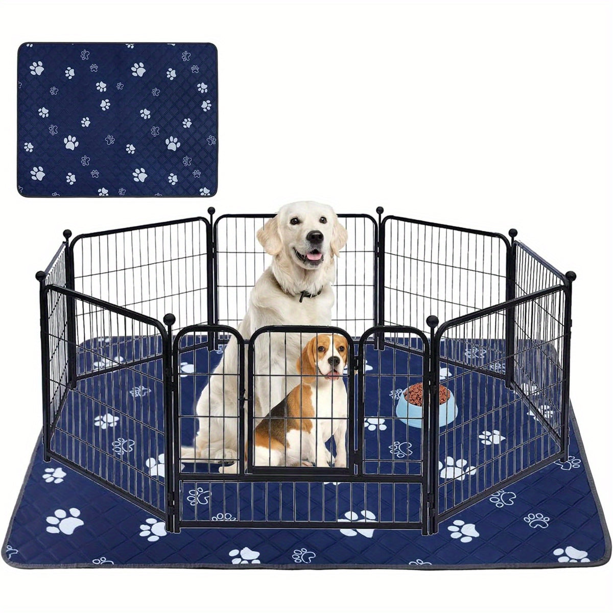 Extra Large Washable Dog Pee Pad 48 x 65 Inches, 1 Pack Reusable Non-Slip Puppy Potty Training and Whelping Mat in Blue or Grey for Home Use