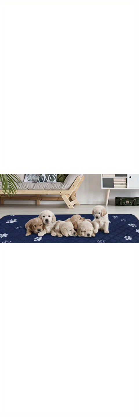 Extra Large Washable Dog Pee Pad 48 x 65 Inches, 1 Pack Reusable Non-Slip Puppy Potty Training and Whelping Mat in Blue or Grey for Home Use