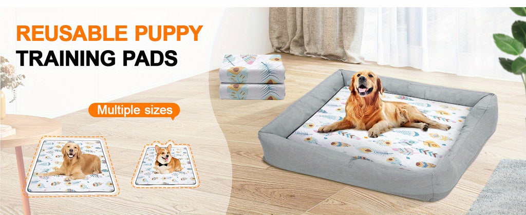 Washable Dog Pee Pads in White, 2-Pack Multiple Sizes or 18 x 24 Inch 6-Pack, Reusable Non-Slip Puppy Training and Whelping Mats for Crates and Playpens