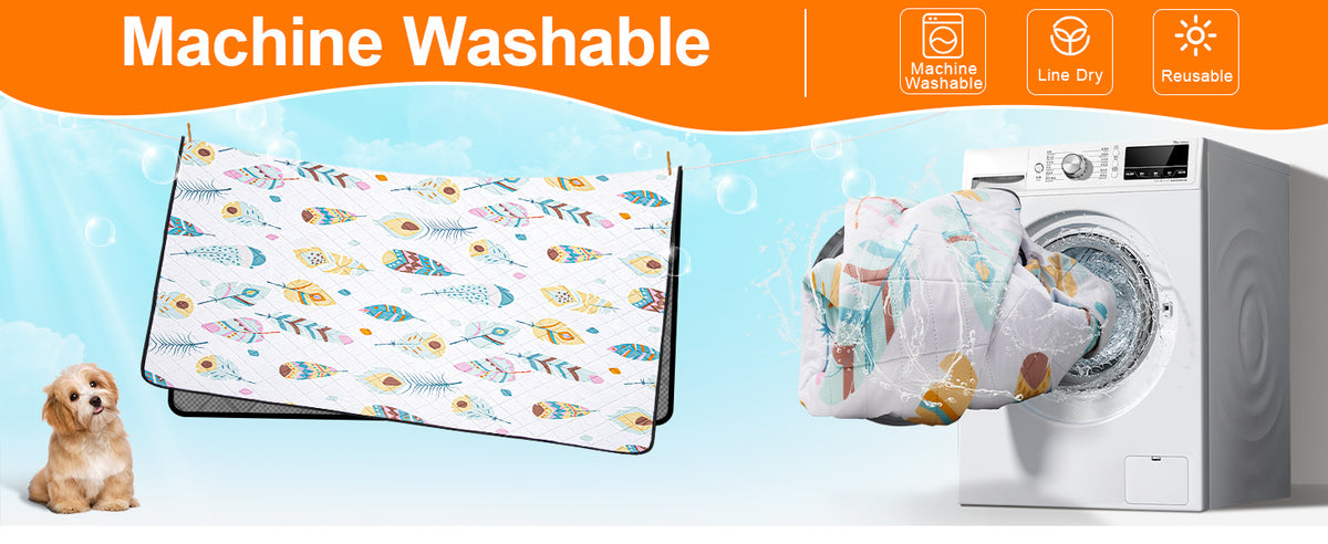 Washable Dog Pee Pads in White, 2-Pack Multiple Sizes or 18 x 24 Inch 6-Pack, Reusable Non-Slip Puppy Training and Whelping Mats for Crates and Playpens