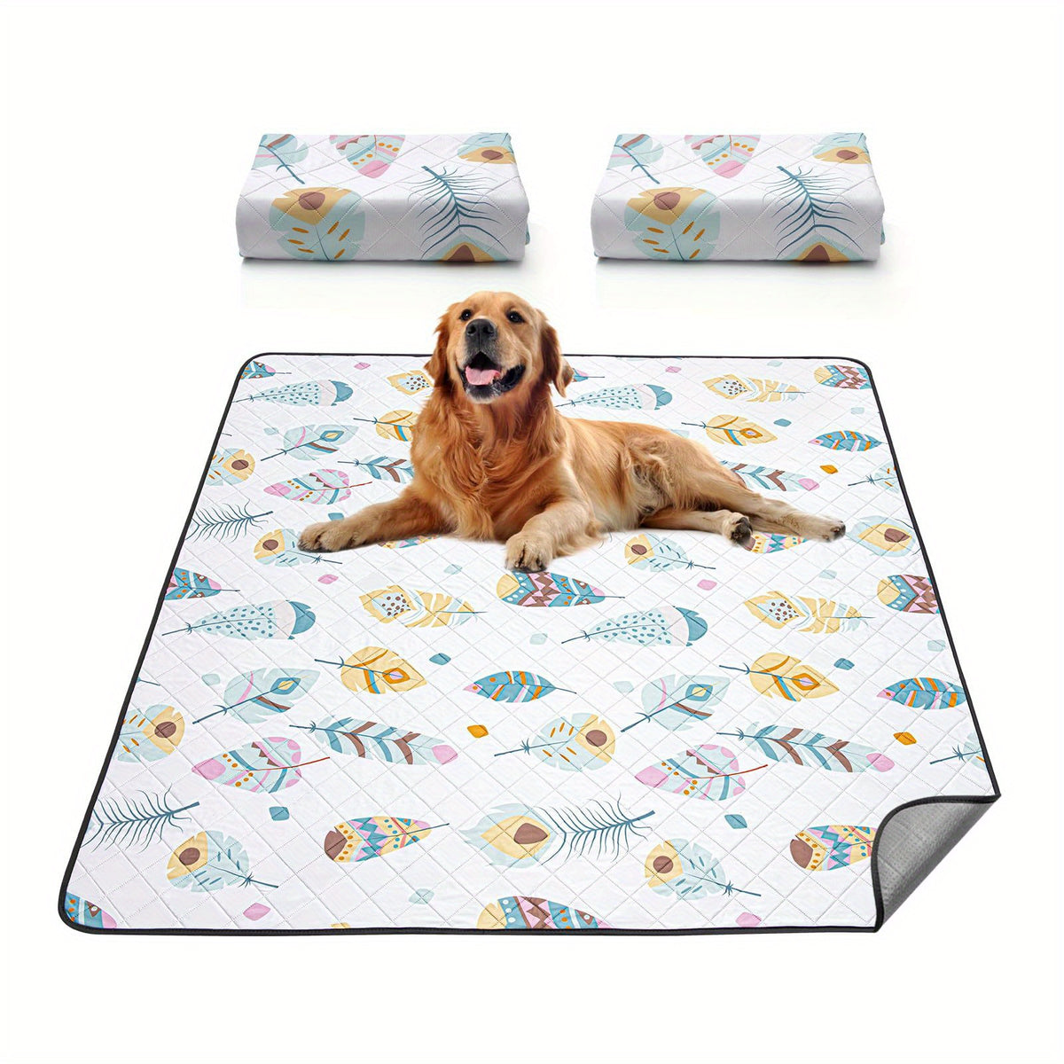 Washable Dog Pee Pads in White, 2-Pack Multiple Sizes or 18 x 24 Inch 6-Pack, Reusable Non-Slip Puppy Training and Whelping Mats for Crates and Playpens